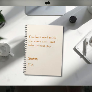 Carnet Citation inspirante de but beige crème