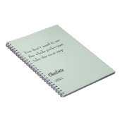 Carnet Citation inspirante de couleur vert sauge pour obj (Côté Droit)