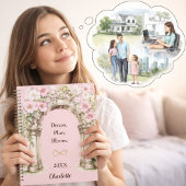 Carnet Citation inspirante de l'arc de fleurs roses