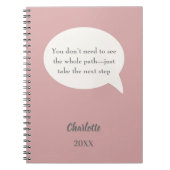 Carnet Citation inspirante de rose poudrée et d'ivoire ob (Devant)