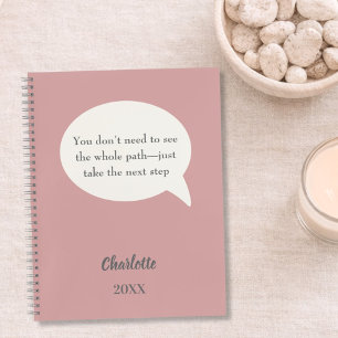 Carnet Citation inspirante de rose poudrée rose ivoire ob