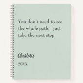 Carnet Citation inspirante de vert sauge pour objectif (Devant)