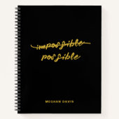 Carnet Citation Inspirante en Or ImpossiblePossible (Devant)