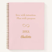 Carnet Citation inspirante en or rose (Devant)