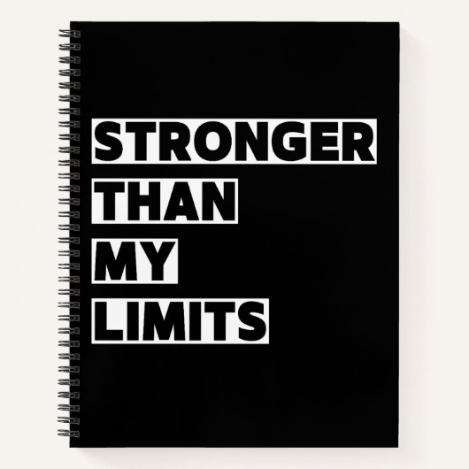 Carnet Citation Inspirante Plus Fort Que Mes Limites (Devant)