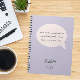 Carnet Citation inspirante rose lavande ivoire