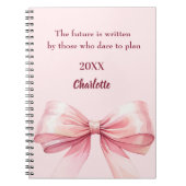 Carnet Citation inspirante ruban rose (Devant)