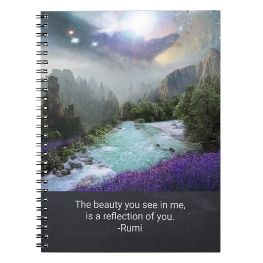 Carnet Citation inspirante sur la beauté de Rumi (Devant)