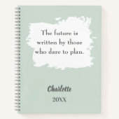 Carnet Citation inspirante verte Sage (Devant)