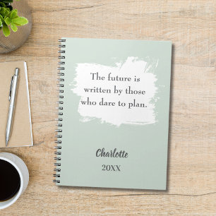 Carnet Citation inspirante verte Sage