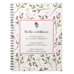 Carnet Citation Inspiration avec Motif Fleur sauvage
