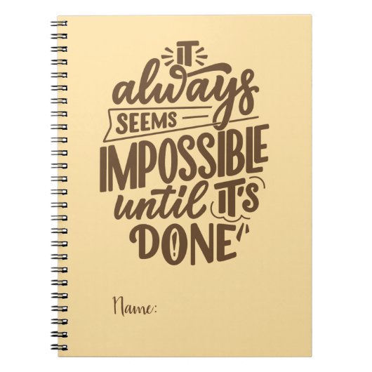 Carnet Citation Inspirationnelle - Impossible jusqu'à ce (Devant)