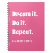 Carnet Citation inspiré rose blanc rêve il le faire (Devant)