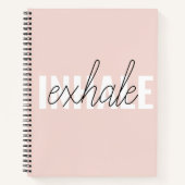 Carnet Citation moderne Pastel Pink Inhale Exhale (Devant)