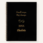 Carnet Citation motivante en or noir (Devant)