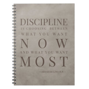 Carnet Citation motivante sur la discipline Lincoln Brown