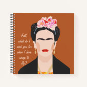 Carnet Citation Motivation Frida Kahlo Illustration Femme (Devant)