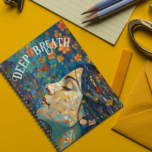 Carnet Citation motivationnelle, Boho Flowers Blue et Ora