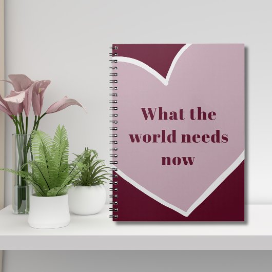 Carnet Citation Motivationnelle Coeur Rose Maroon