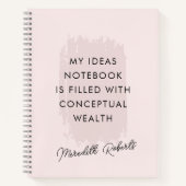 Carnet Citation Motivationnelle de pointe rose (Devant)