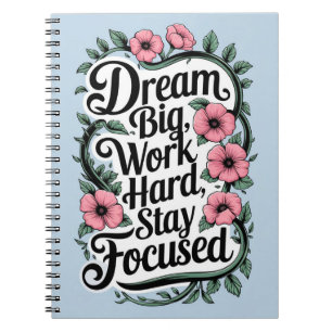 Carnet Citation motivationnelle et décorations florales