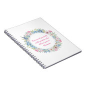 Carnet Citation Motivationnelle Pink Blanc Bleu Floral Wr (Côté Droit)