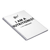 Carnet Citation noire et blanche de nutritionniste drôle (Côté Droit)