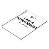 Carnet Citation noire et blanche de nutritionniste drôle (Côté gauche)