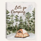 Carnet Citation personnalisée Aquarelle Camping dans la n (Devant)