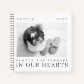 Carnet Citation Pet Memorial Simple Modern Chic Photo (Devant)