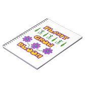 Carnet Citation plante Fleur de croissance Fleur rose Tex (Côté gauche)