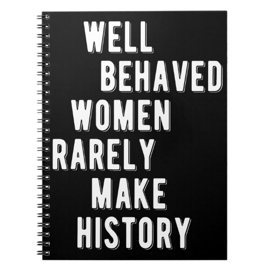 Carnet Citation RBG : Les Femmes Bien Comportées Font Rar (Devant)