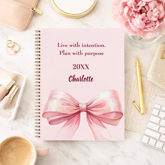Carnet Citation ruban rose