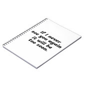 Carnet Citation Sarcastique Noire Et Blanc (Côté gauche)