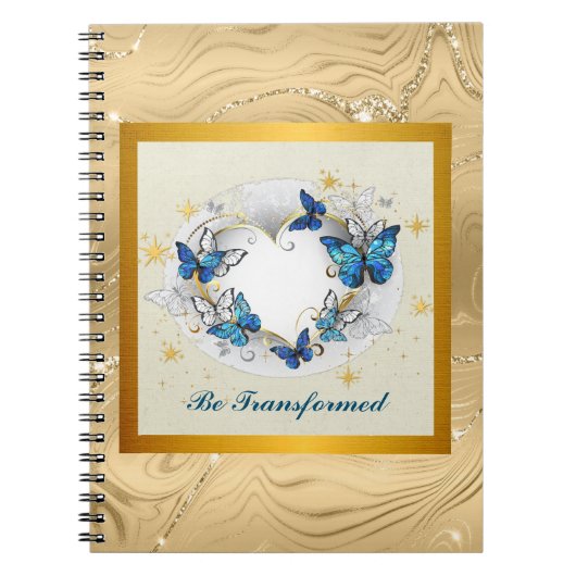 Carnet Citation Transformée Cœur et Papillons Bleus (Devant)