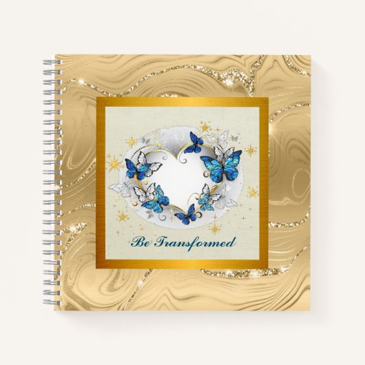 Carnet Citation Transformée Cœur et Papillons Bleus (Devant)