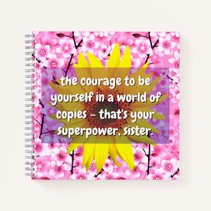 Carnet (Citations de soeur) Force et courage Cadeau Flo