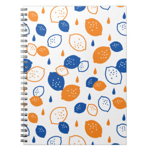 Carnet Citron bleu et orange Motif Jouer sur le thème des