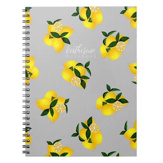 Carnet Citron chic design gris clair (Devant)