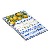 Carnet Citron d'été en Italie Botanique Bleu Tile (Côté Droit)