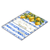 Carnet Citron d'été en Italie Botanique Bleu Tile (Côté gauche)