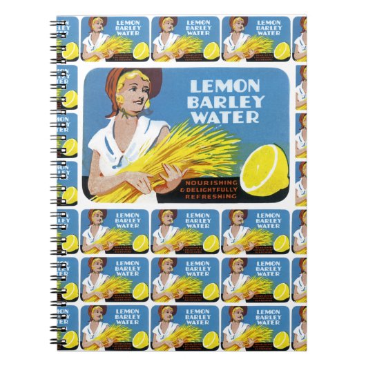 Carnet Citron Étiquette d'eau d'orge (Devant)
