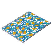 Carnet Citron fleuri : Aquarelle Florale Design. (Côté gauche)