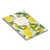 Carnet Citron jaune Grove Été brillant Nom personnalisé (Côté Droit)