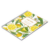 Carnet Citron jaune Grove Été brillant Nom personnalisé (Côté gauche)