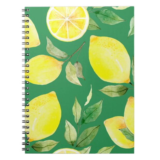 Carnet citron, motif d'aquarelle, arrière - plan, fruit, (Devant)