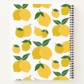 Carnet Citron Motif Fruit Rétro Jaune Sur Blanc (Dos)