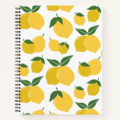 Carnet Citron Motif Fruit Rétro Jaune Sur Blanc (Devant)