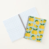 Carnet Citron Motif Fruit Rétro Jaune Sur Vert (Intérieur)