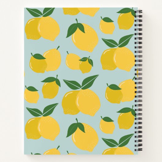 Carnet Citron Motif Fruit Rétro Jaune Sur Vert (Dos)